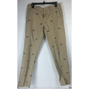 Polo Ralph Lauren | Men's Embroidered Beagle Dog Khaki Slim Fit Pants | 32 x 34